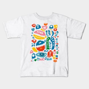 African Graffiti Shapes of Love Kids T-Shirt